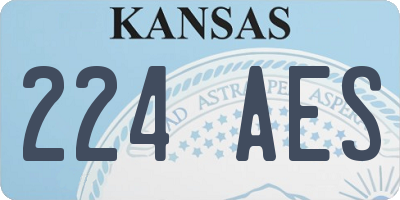 KS license plate 224AES