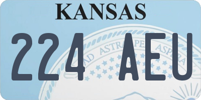 KS license plate 224AEU