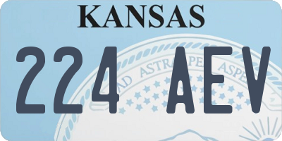 KS license plate 224AEV