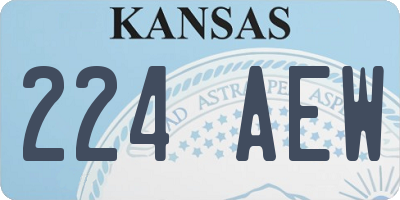KS license plate 224AEW