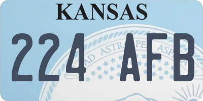 KS license plate 224AFB
