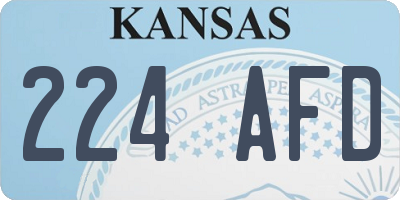 KS license plate 224AFD