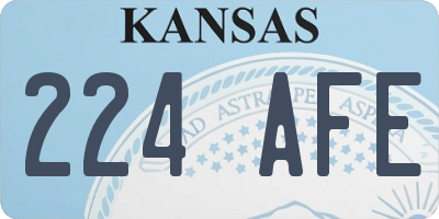KS license plate 224AFE