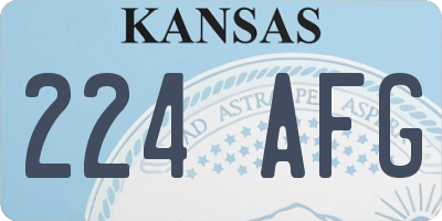 KS license plate 224AFG
