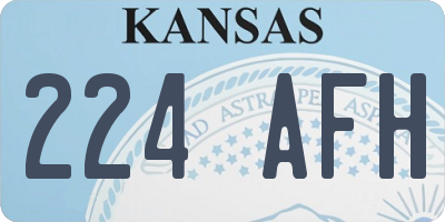 KS license plate 224AFH