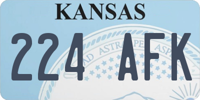 KS license plate 224AFK
