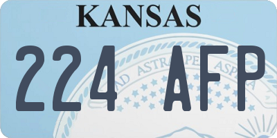 KS license plate 224AFP