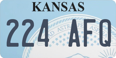 KS license plate 224AFQ