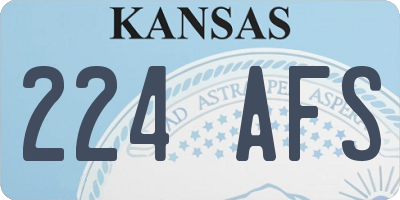KS license plate 224AFS