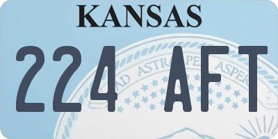 KS license plate 224AFT