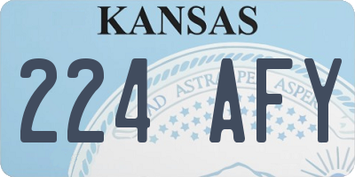 KS license plate 224AFY