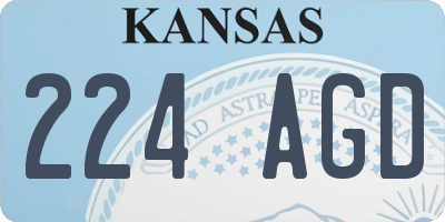KS license plate 224AGD