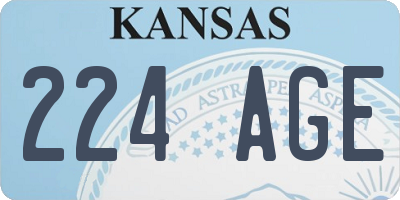 KS license plate 224AGE