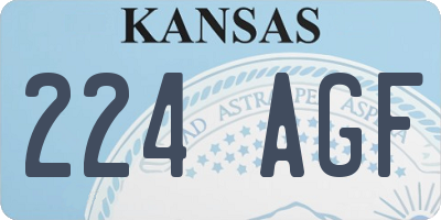KS license plate 224AGF