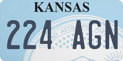 KS license plate 224AGN