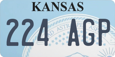 KS license plate 224AGP