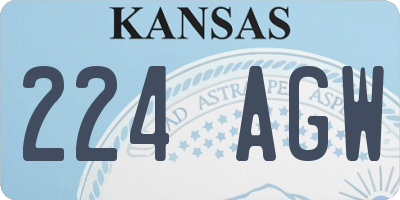 KS license plate 224AGW