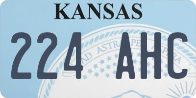 KS license plate 224AHC