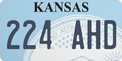 KS license plate 224AHD