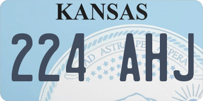 KS license plate 224AHJ