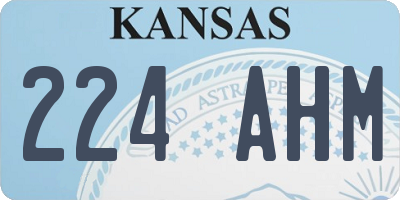 KS license plate 224AHM