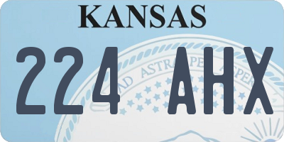 KS license plate 224AHX