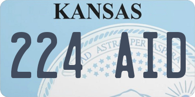 KS license plate 224AID