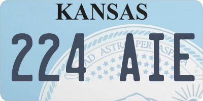 KS license plate 224AIE