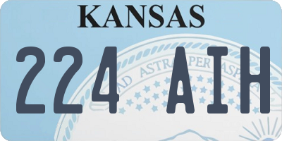 KS license plate 224AIH