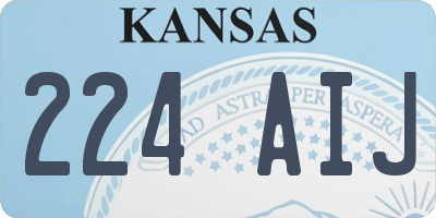 KS license plate 224AIJ