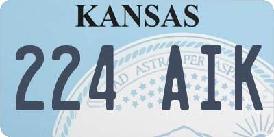 KS license plate 224AIK