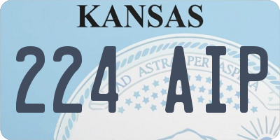 KS license plate 224AIP