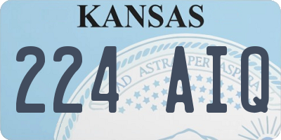 KS license plate 224AIQ