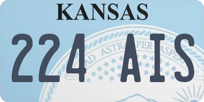 KS license plate 224AIS
