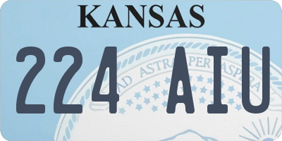 KS license plate 224AIU