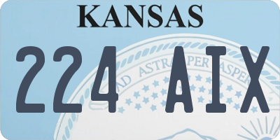 KS license plate 224AIX
