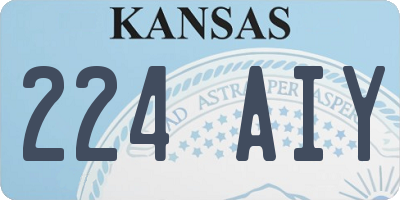 KS license plate 224AIY