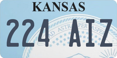 KS license plate 224AIZ