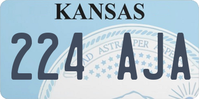 KS license plate 224AJA