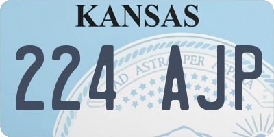 KS license plate 224AJP