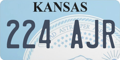 KS license plate 224AJR