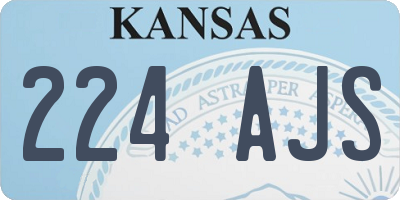 KS license plate 224AJS