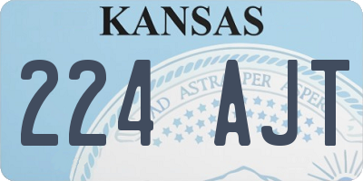 KS license plate 224AJT