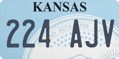 KS license plate 224AJV