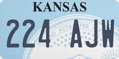 KS license plate 224AJW