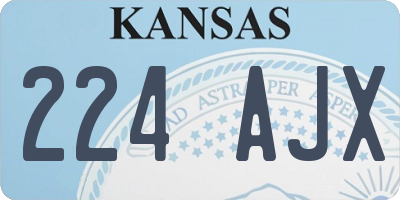 KS license plate 224AJX