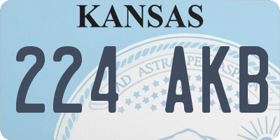 KS license plate 224AKB