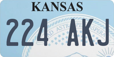 KS license plate 224AKJ