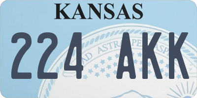 KS license plate 224AKK