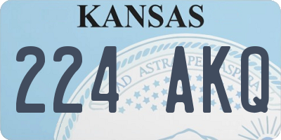 KS license plate 224AKQ